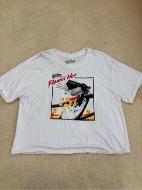 Cheetos Flamin' Hot Graphic White Cropped Tee Size 2X
